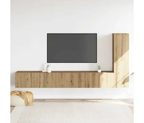 3 Dalių Sieninis Televizoriaus Spintelės Komplektas Artisan Oak 3 Dalių Sieninis Televizoriaus Spintelės Komplektas Artisan Oak