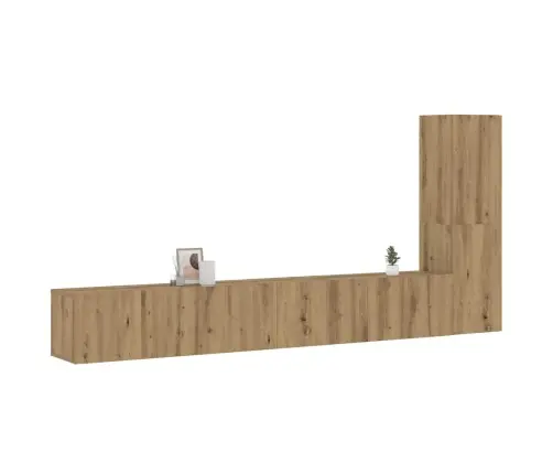 3 Dalių Sieninis Televizoriaus Spintelės Komplektas Artisan Oak 3 Dalių Sieninis Televizoriaus Spintelės Komplektas Artisan Oak