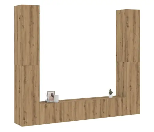 6 Dalių Sieninis Televizoriaus Spintelės Komplektas Artisan Oak 6 Dalių Sieninis Televizoriaus Spintelės Komplektas Artisan Oak