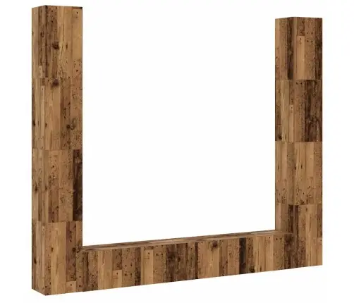 6-Daļīgs Tv Skapja Komplekts, Sienai Stiprināms, Veca Koka Vidaxl 6-Daļīgs Tv Skapja Komplekts, Sienai Stiprināms, Veca Koka Vidaxl