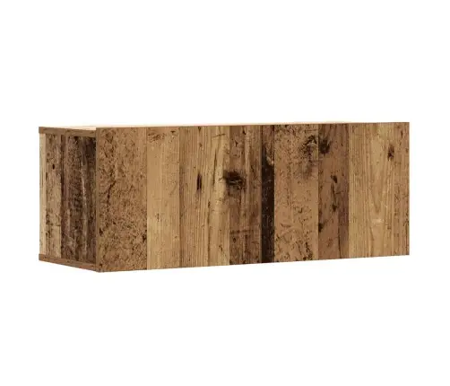 3-Daļīgs Tv Skapja Komplekts, Sienai Stiprināms, Veca Koka Vidaxl