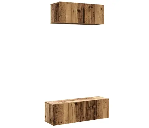 2-Osaline Telerikapi Komplekt Seinale Kinnitatav Vana Puidust