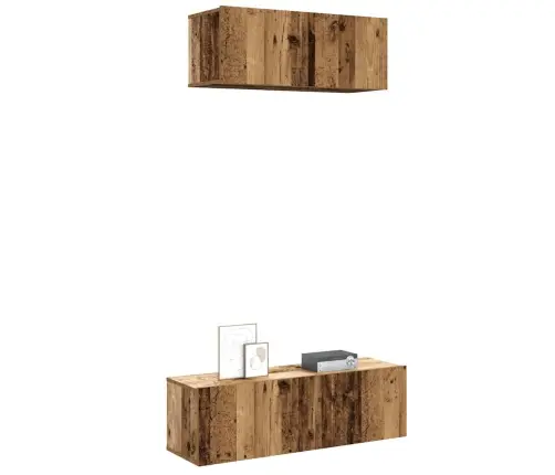 2-Osaline Telerikapi Komplekt Seinale Kinnitatav Vana Puidust