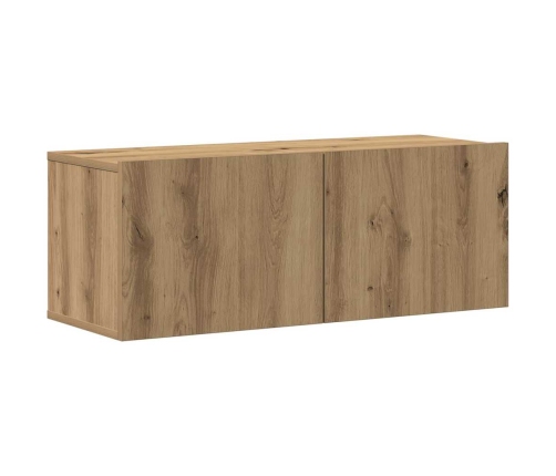 7 Dalių Sieninis Televizoriaus Spintelės Komplektas Artisan Oak