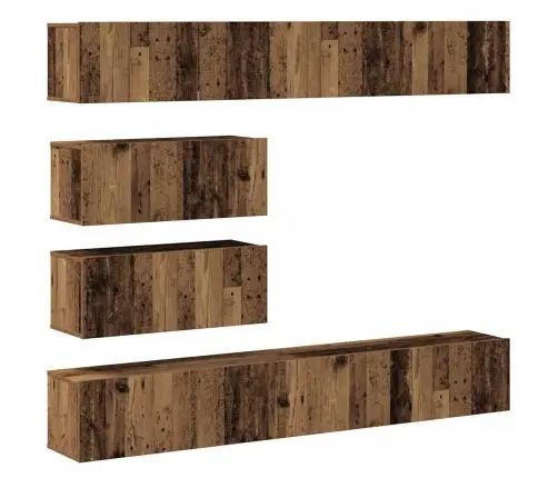 Sieninis Televizoriaus Spintelės Komplektas, 6 Dalių