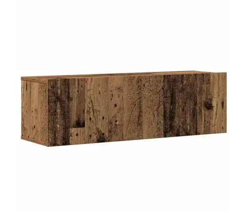 4-Daļīgs Tv Skapja Komplekts, Sienai Stiprināms, Veca Koka Vidaxl