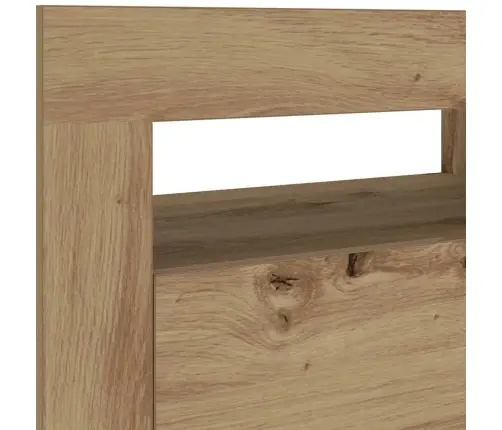 Naktsskapīši Ar Led Lampiņām 2 Gab Ozola Amatnieks 60X35X40 Cm Vidaxl