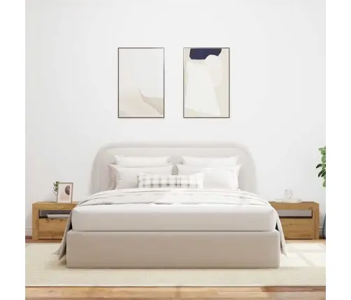 Naktsskapīši Ar Led Lampiņām 2 Gab Ozola Amatnieks 60X35X40 Cm Vidaxl