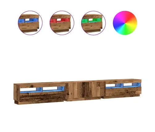 Tv Skapītis Ar Led Lampiņām, 300X35X40 Cm, Inženierijas Koks Vidaxl