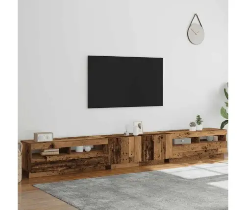 Tv Skapītis Ar Led Lampiņām, 300X35X40 Cm, Inženierijas Koks Vidaxl