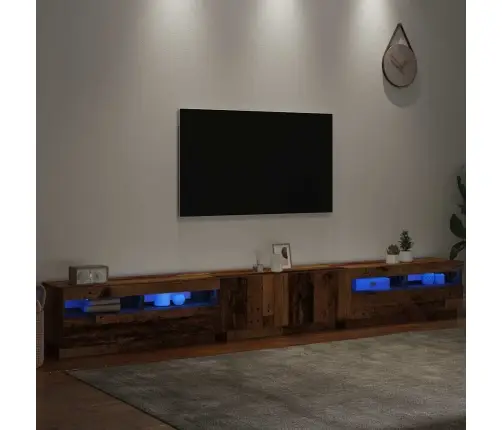 Tv Skapītis Ar Led Lampiņām, 300X35X40 Cm, Inženierijas Koks Vidaxl
