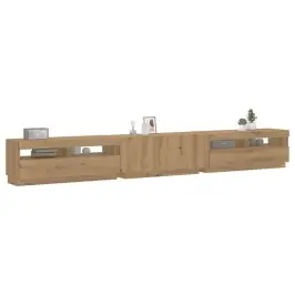 Tv Skapītis Ar Led Lampiņām, 300X35X40 Cm, Inženierijas Koks Vidaxl