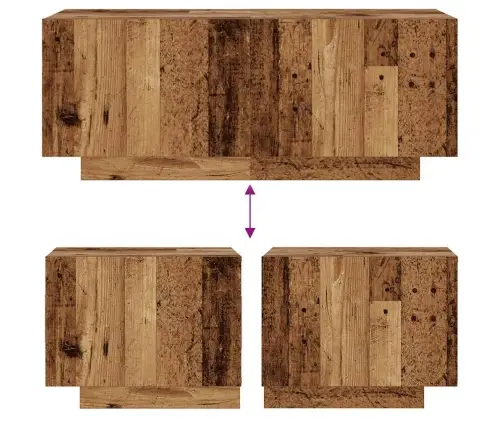 Naktsskapītis, Veca Koka, 100X35X40 Cm, Inženierijas Koks Vidaxl