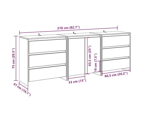 3 Dalių Indauja Artisan Oak Engineered Wood