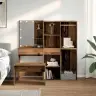 Tualetes Galda Komplekts Ar Led Old Wood Engineered Wood Vidaxl