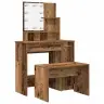 Tualetes Galda Komplekts Ar Led Old Wood Engineered Wood Vidaxl