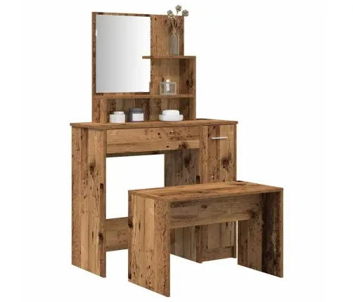 Tualetes Galda Komplekts Old Wood Engineered Wood Vidaxl