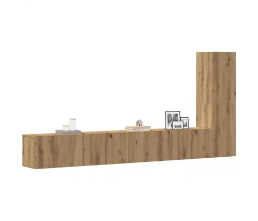 3 Dalių Sieninis Televizoriaus Spintelės Komplektas Artisan Oak 3 Dalių Sieninis Televizoriaus Spintelės Komplektas Artisan Oak