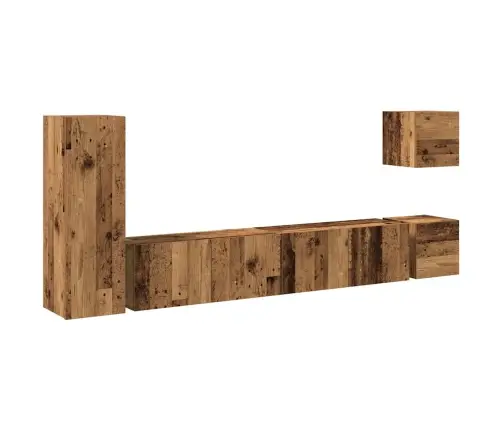 Sieninis Televizoriaus Spintelės Komplektas, 5 Dalių