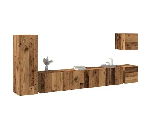 Sieninis Televizoriaus Spintelės Komplektas, 5 Dalių