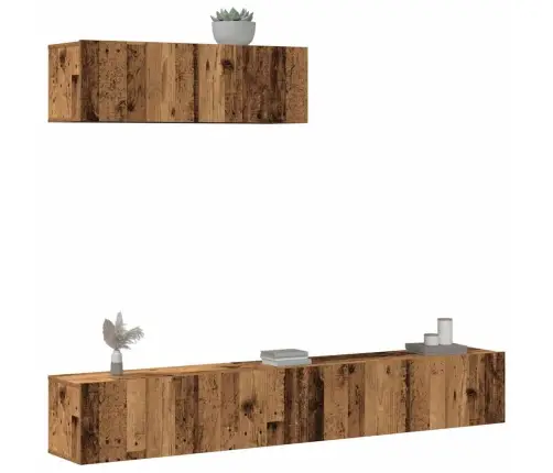 3-Osaline Telerikapi Komplekt Seinale Kinnitatav Vana Puidust