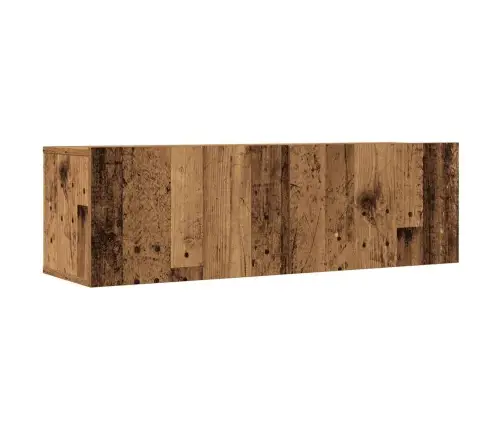 7-Daļīgs Tv Skapja Komplekts, Sienai Stiprināms, Veca Koka Vidaxl