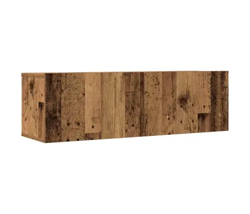 9-Daļīgs Tv Skapja Komplekts, Sienai Stiprināms, Veca Koka Vidaxl