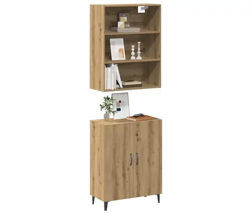 Bufete Ar Sienas Skapi Amatnieka Ozola Inženierijas Koks Vidaxl