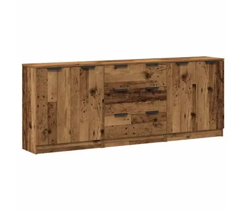 Indaujos 3 Vnt Old Wood 60X30X70 Cm Engineered Wood Indaujos 3 Vnt Old Wood 60X30X70 Cm Engineered Wood