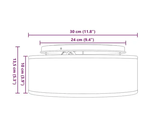 Lubų Lemputė Balta 30 X 13.5 Cm Audinys