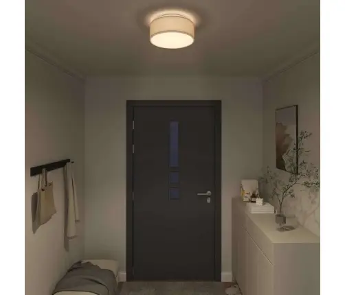 Uzmontējamās Griestu Gaismas Pelēkbrūnā 30 Cm Audumā E27 Vidaxl