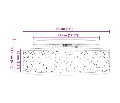 Laelamp Pruunikashall 38 X 13.5 Cm Kangas