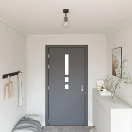 Griestu Prožektors Melna 13 X 13 X 26 Cm Stikls Un Metāls Vidaxl