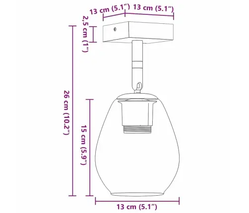 Griestu Lampas Ar Regulējamu Stikla Lampaņķi Antracīta E27 Vidaxl