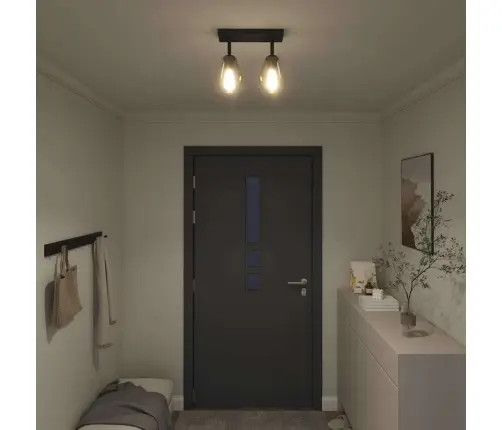 Griestu Gaisma Ar Regulējamu Stikla Lampas Ēnu Antracīts E27 Vidaxl