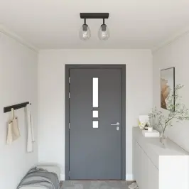 Griestu Prožektors Melna 33 X 13 X 26 Cm Stikls Un Metāls Vidaxl