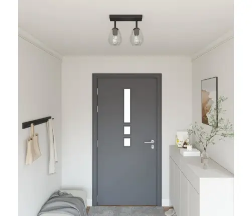 Griestu Gaisma Ar Regulējamu Stikla Lampas Ēnu Antracīts E27 Vidaxl