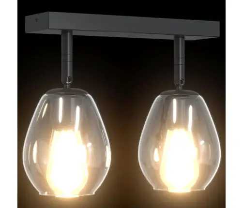 Griestu Gaisma Ar Regulējamu Stikla Lampas Ēnu Antracīts E27 Vidaxl