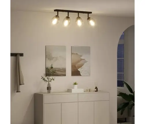 Griestu Lampa Ar Regulējamu Stikla Vāku Antracīts E27 Vidaxl