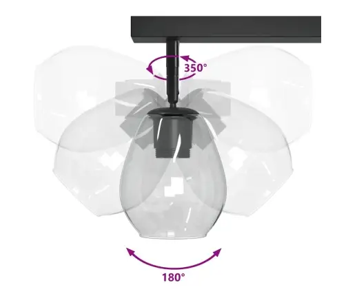 Griestu Lampa Ar Regulējamu Stikla Vāku Antracīts E27 Vidaxl