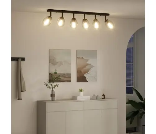 Griestu Lampas Ar Regulējamu Stikla Gaismas Ķermeni Antracīta E27 Vidaxl