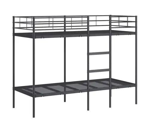 Divstāvu Gulta Bez Matrača Melns 75X190 Cm Tērauds Vidaxl