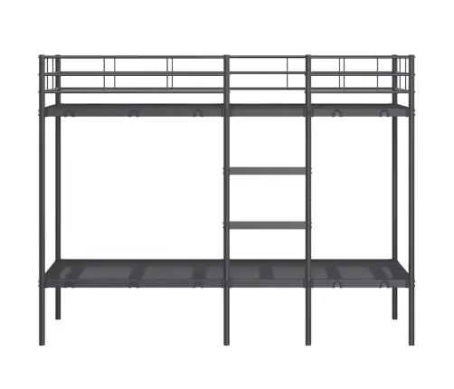 Divstāvu Gulta Bez Matrača Melns 75X190 Cm Tērauds Vidaxl