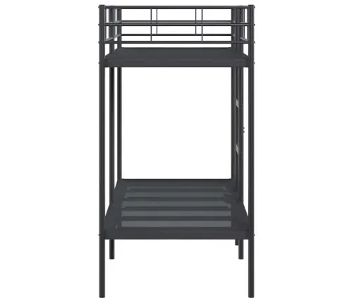 Divstāvu Gulta Bez Matrača Melns 75X190 Cm Tērauds Vidaxl