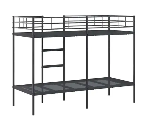 Divstāvu Gulta Bez Matrača Melns 75X190 Cm Tērauds Vidaxl