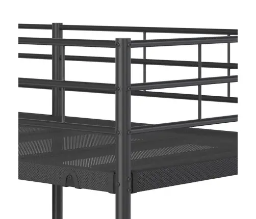 Divstāvu Gulta Bez Matrača Melns 75X190 Cm Tērauds Vidaxl