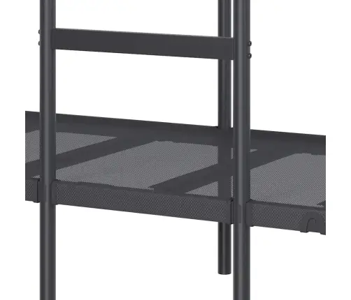 Divstāvu Gulta Bez Matrača Melns 75X190 Cm Tērauds Vidaxl