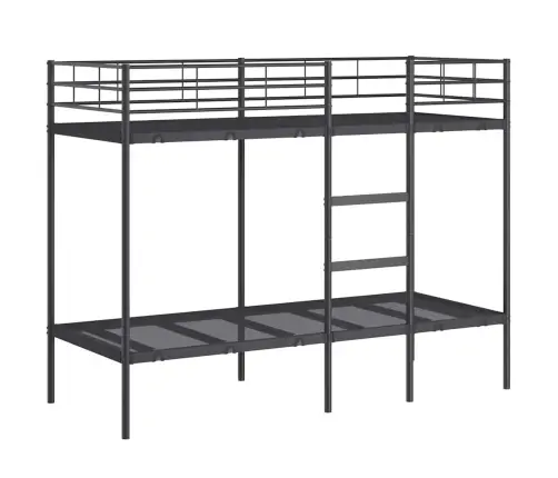 Dviaukštė Lova Be Čiužinio Juoda 80X200 Cm Plienas