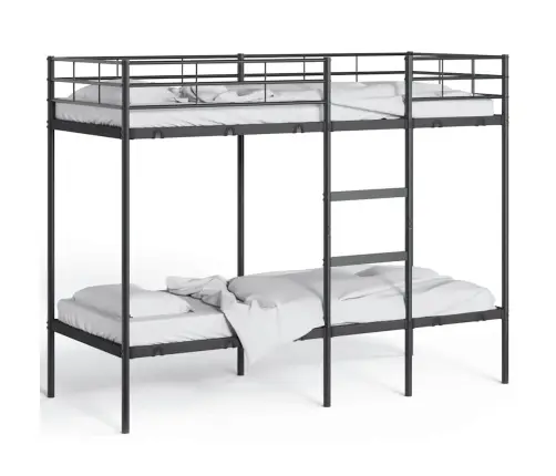 Dviaukštė Lova Be Čiužinio Juoda 80X200 Cm Plienas