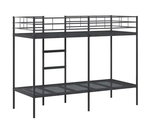 Dviaukštė Lova Be Čiužinio Juoda 80X200 Cm Plienas